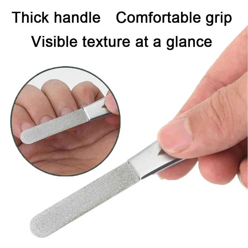 2-piece stainless steel nail file with double-sided anti slip handle