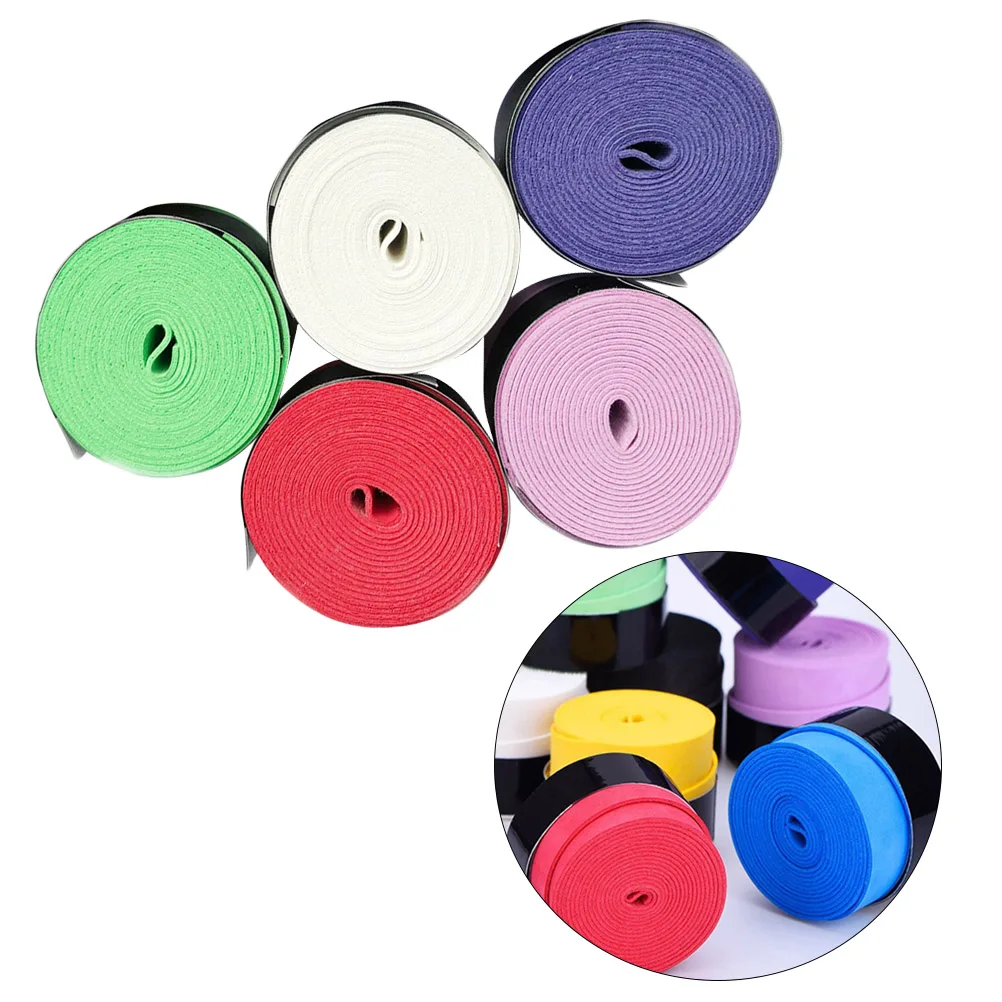 

5 Pcs Sweatband Scrub Dry Hand Gel Sports Belt Badminton Racket Tennis Non-stick