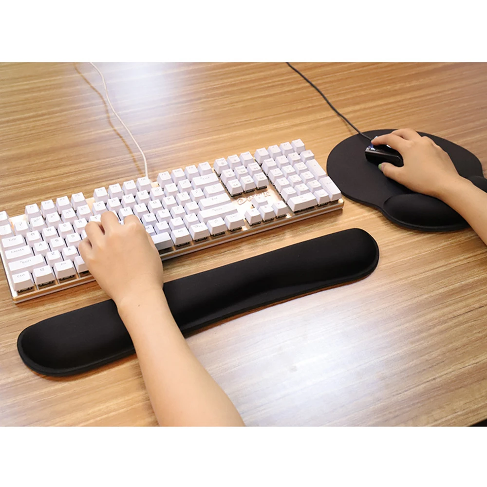 Ergonomic Mouse Pad Keyboard Pad Comfort Memory Foam Wrist Non-Slip Base Wrist Rest Pad Computer MousePad For Office Mousepad