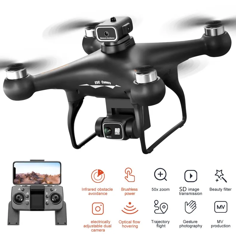 S116 max drone professional mit 3 batterien 8k dual kamera optischer fluss bürstenloser 360 ° hindernis vermeidung wifi fpv rc dron spielzeug