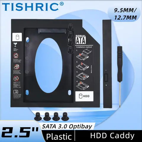 Plastic HDD Caddy 9.5-12.7mm SATA TISHRIC