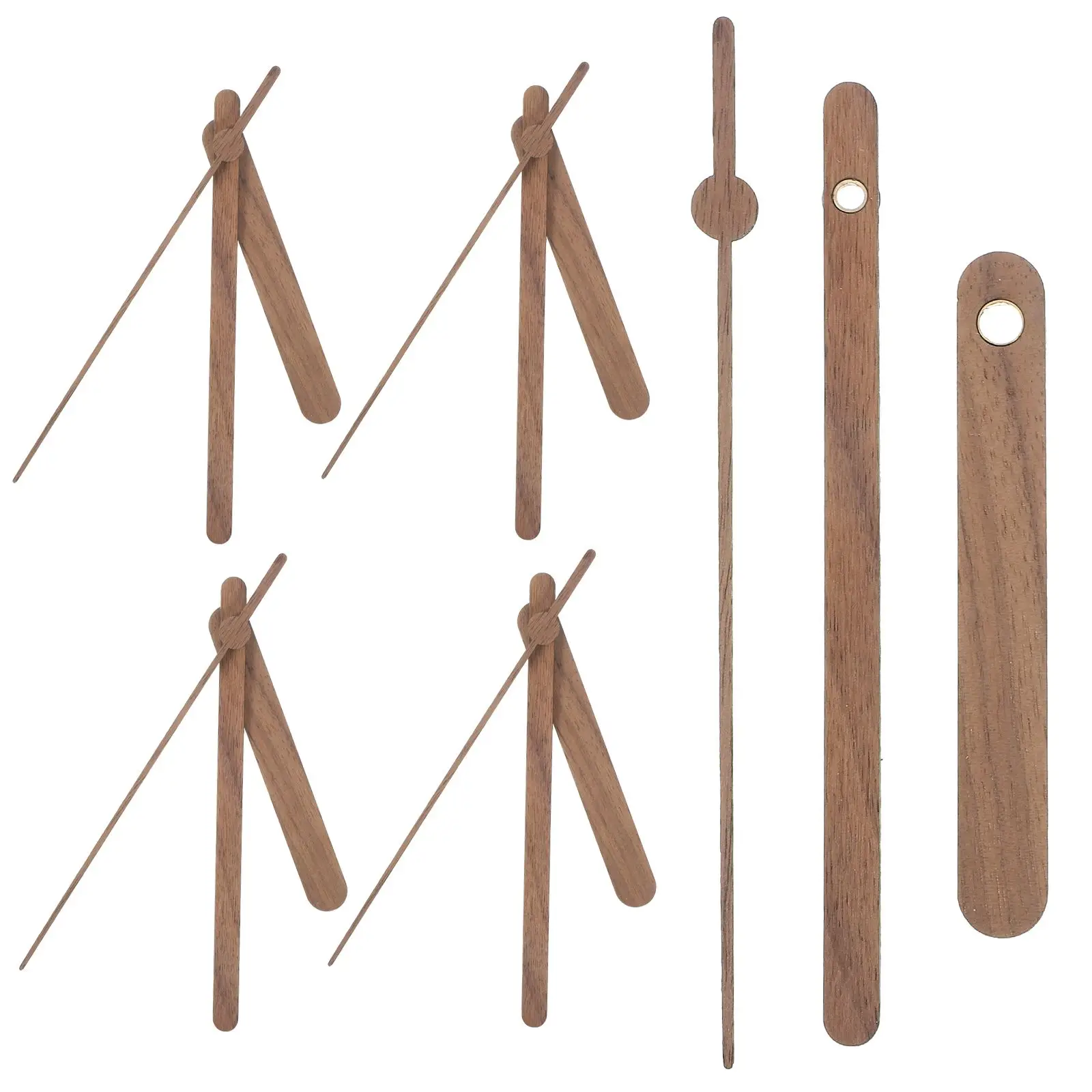

5 Sets Black Walnut Wood Clock Hands Replacement For Hanging Diy Craft Supplies Clock Parts Accessories Home Decor Simple Wooden