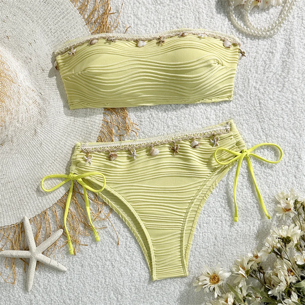 Sexy Blue Beach Swimwear Shell - Strapless Bra Backless ulasan dan harga