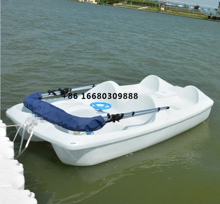 

Amusement park water boat 4-people pedal boat for lake propeller water pedal bike boat for water sports