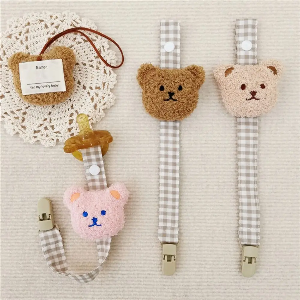 

Plush Bear Infant Nursing Supplies Anti-drop Non-slip Cloth Pacifier Clips Chains Baby Pacifier Chain Molar Chain Nipple Holder