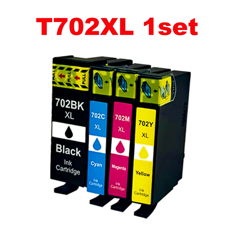 Remanufactured Ink Cartridge for Epson 702XL 702 XL T702XL High Yield to use with Workforce Pro WF-3720 WF-3730 WF-3733 Printer