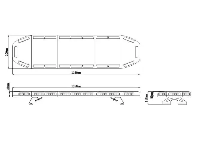 Barra de luz Led de advertencia para coche de 46 pulgadas y 88W, luz de emergencia ámbar, luz de coche de ambulancia, luz de advertencia policial