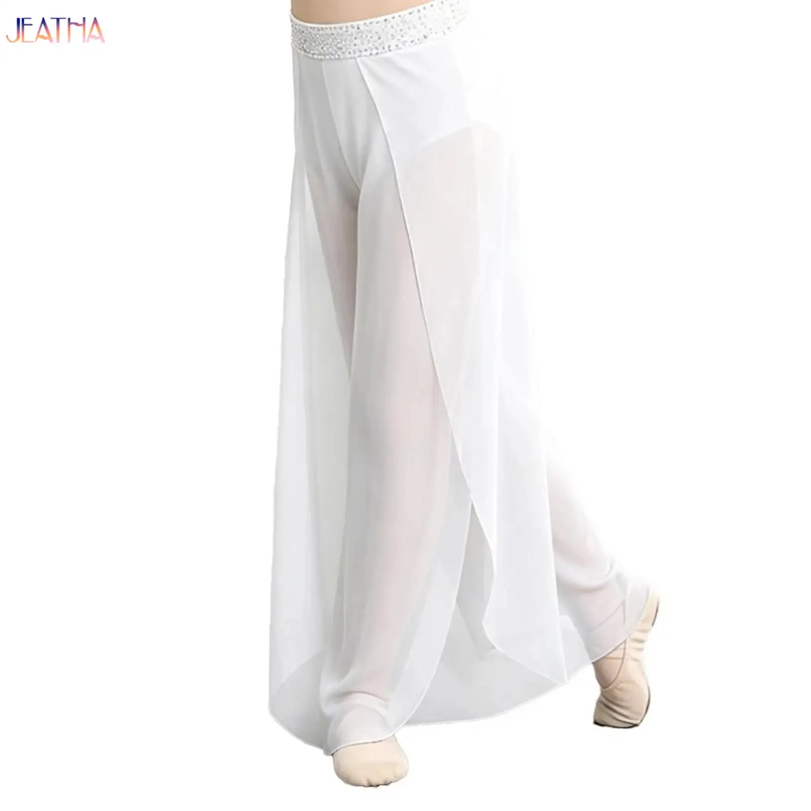 Girls Ballet Dance Pants Elegant Classical Modern Contemporary Lyrical Dance Practice Mesh Pants Performance Competition Wear