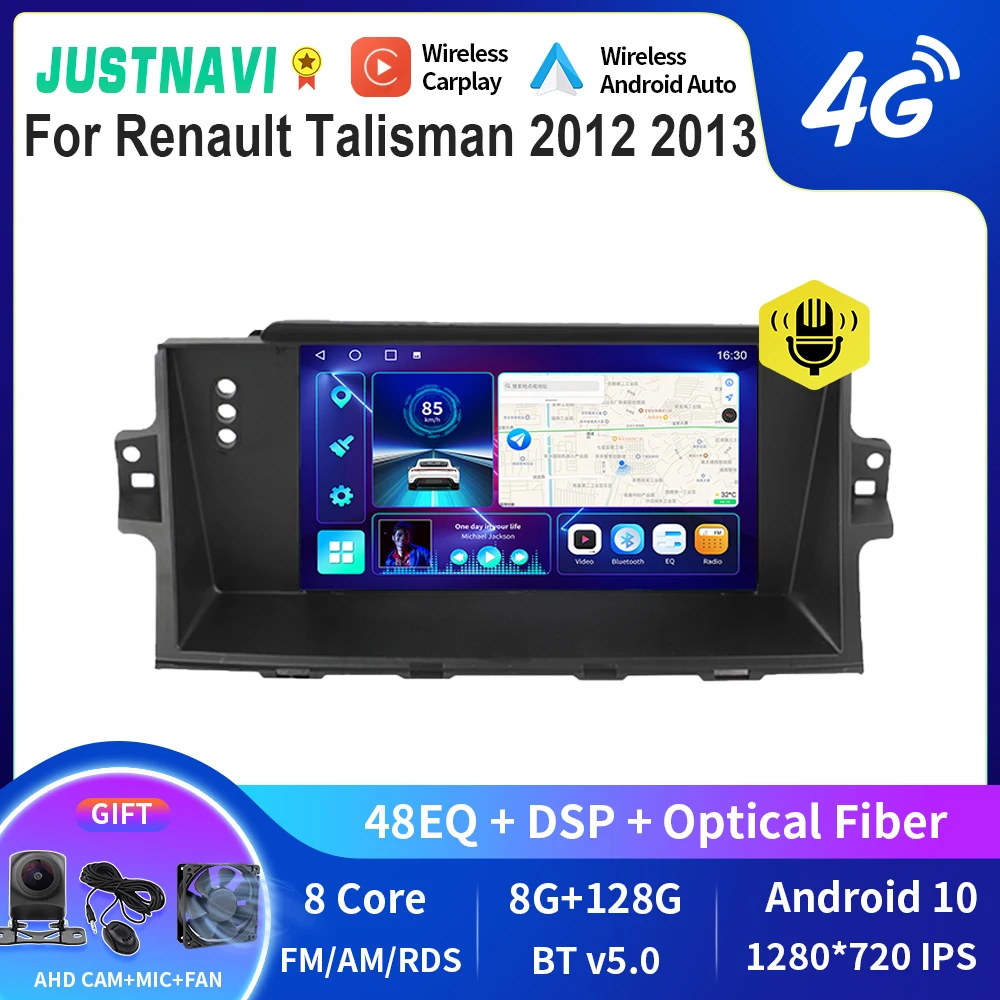 

JUSTNAVI QT10 For Renault Talisman 2012 2013 Auto Car Radio Navi Video GPS Video Android 10.0 Octa Core 2din DSP TAPE Recorder