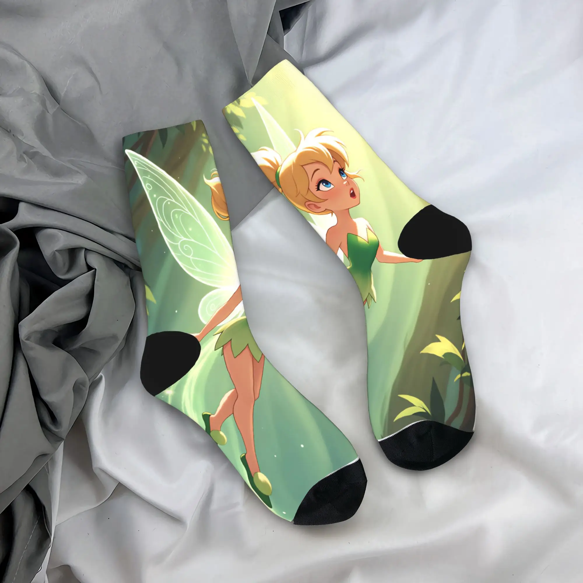 Tinker Anime Bells Socks Autumn  Stockings Funny Adults Men Breathable Socks Graphic Cycling Anti Sweat Socks
