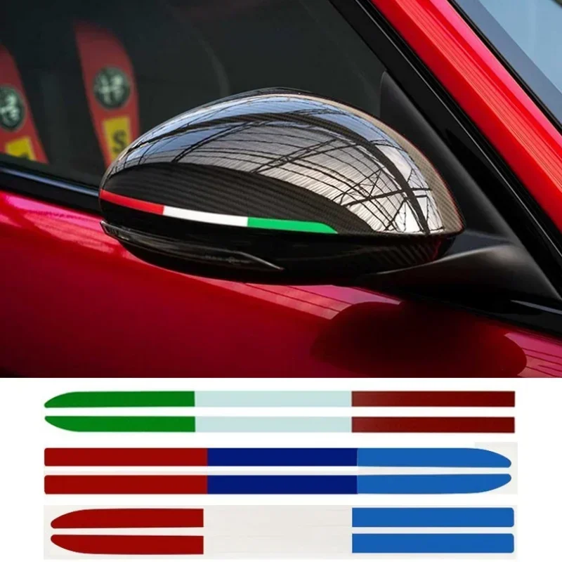2 قطعة 19 سنتيمتر إيطاليا فرنسا العلم شريط عاكس الشارات-مقاوم للماء الفينيل مرآة الجانب ملصق للسيارة والدراجات النارية العالمي صالح #1