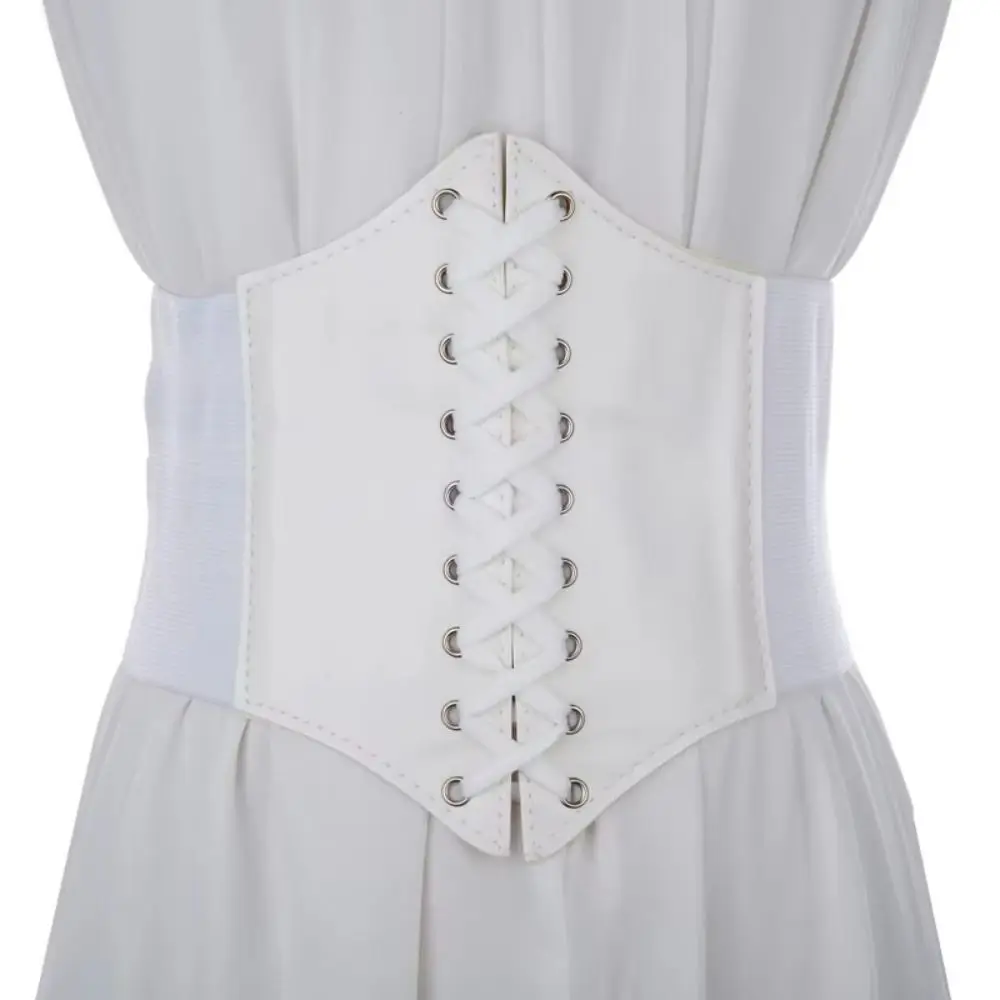 

Fashion Punk Slimming Body Belts High Elasticity External Wear Wide Belt PU Leather Skirt Belt
