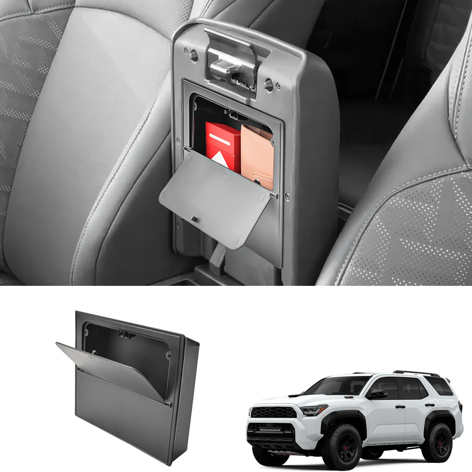 

Center Console Hidden Box Tray For 2025 Toyota 4Runner Armrest Storage Hidden Organizer Secondary Car Box Interior Accessories