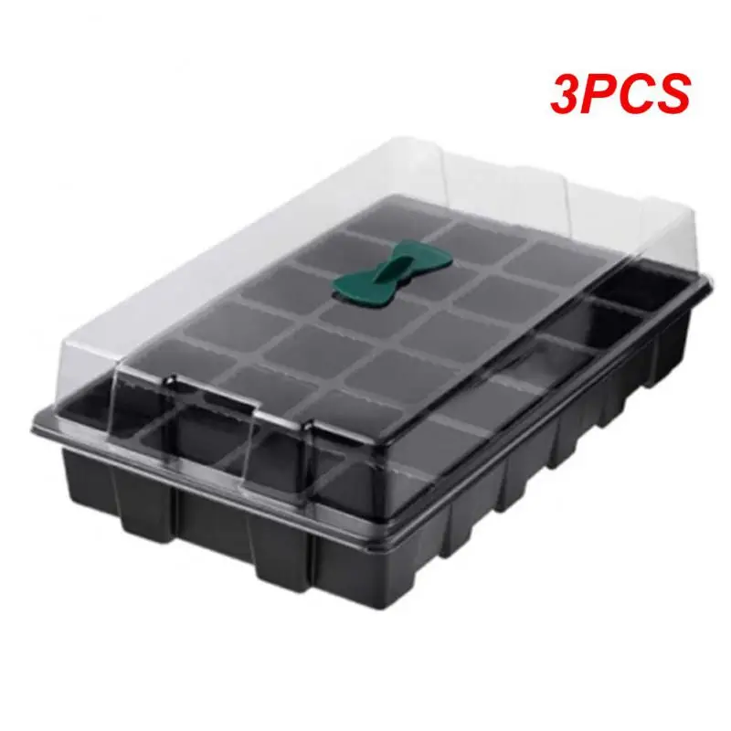 

3PCS Holes Seedling Tray Seedling Box With Big Holes Gardening Flower And Plant Pots Greenhouse Seed Planting Box With Lid