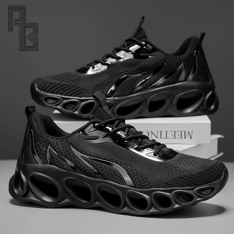 

Мужские повседневные спортивные кроссовки с принтом «Огни», легкие дышащие сетчатые кроссовки для активного отдыха, черные кроссовки для бега, тренировок и тенниса