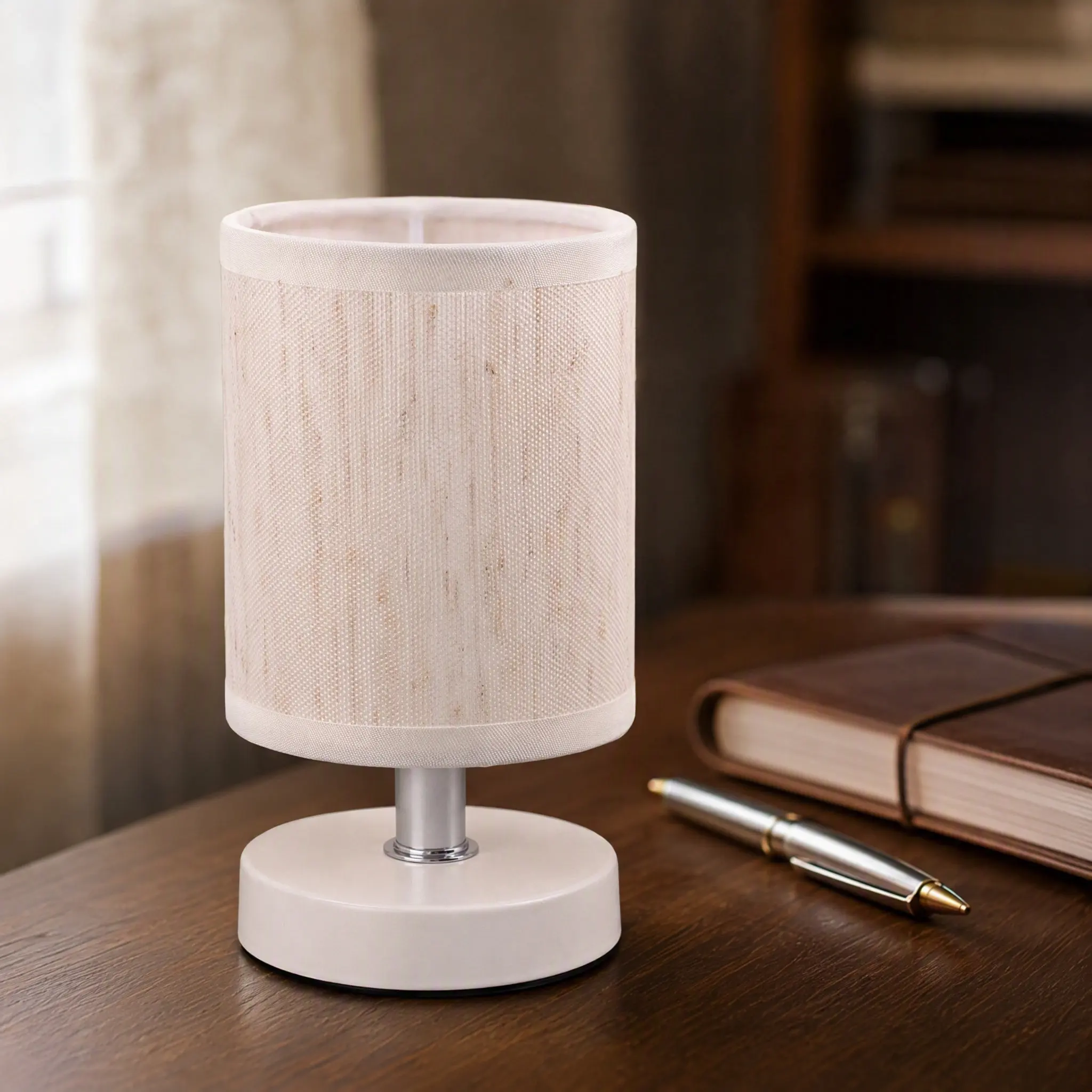 1 Piece Linen Lamp Shade Eco Friendly Natural Beige Drum Shaped Light Diffuser for Desk Lamp Ceiling Fixture Home Decoration