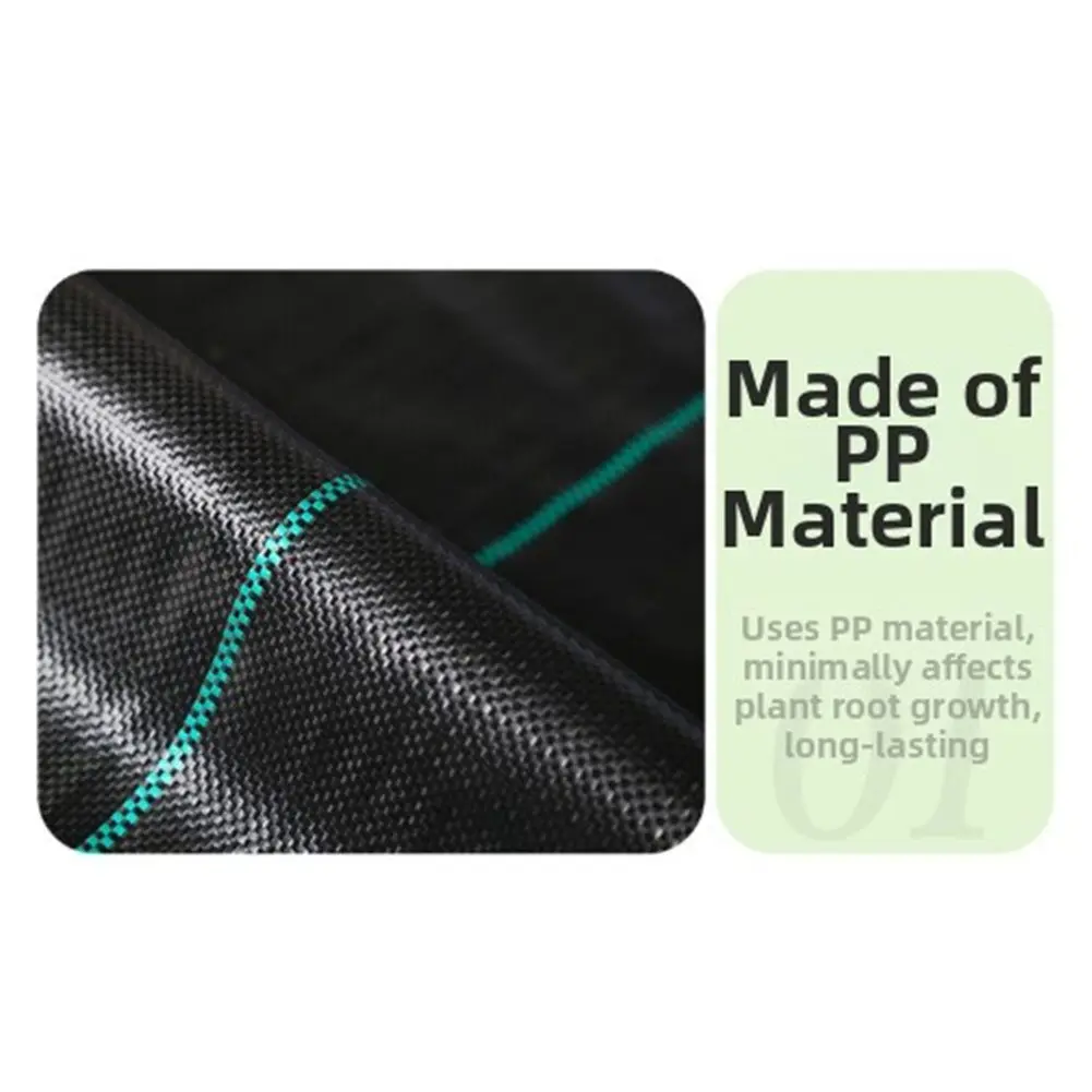 Black Grass Barrier Fabric Weather-resistant Material Water-permeable Easy Installation UV Resistant For Gardens