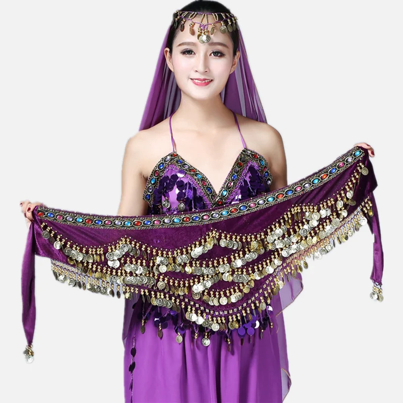 Fashion Stage Women Waist Belt Festival Performances Waist Chain Woman Clothes y2k Sequin Skirt Ladies Hip Scarf Ropa Mujer