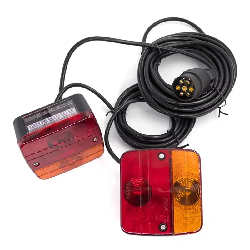 

NEW-1 Juego luces traseras universales 12V, luz trasera remolque, 10M, LED, remolque, lámpara freno 7 pines, placa matrícu