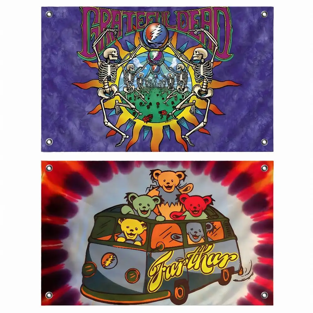 Classic Band Grateful Dead Flag Banner Tapestry For Party Outdoor Garden Yard Home Decor