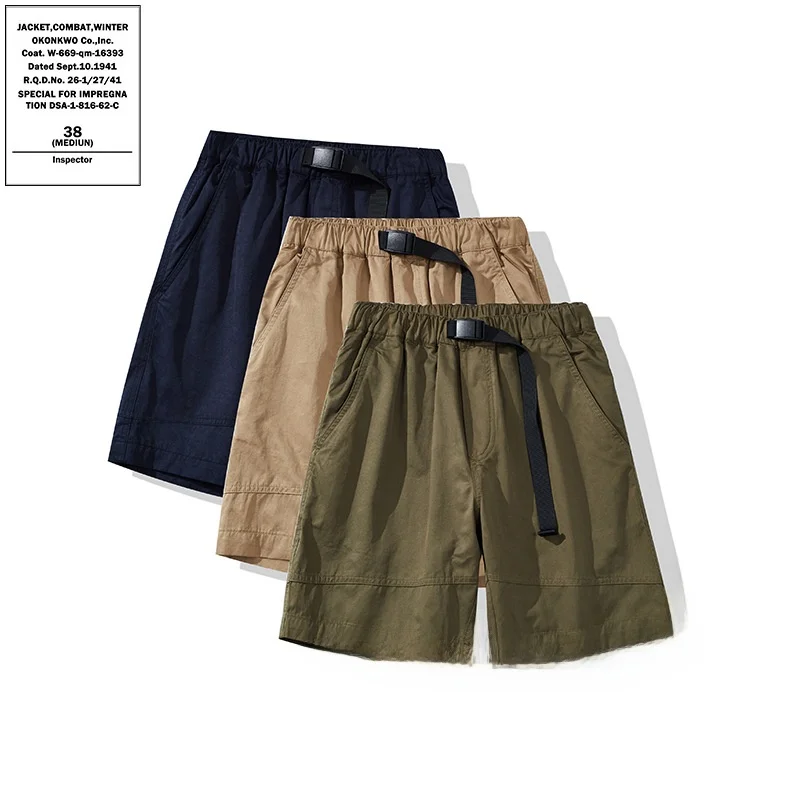 

Adjustable Outdoor Five-Quarter Casual Cotton orts Summer Faion Straight Leg Comfortable mid Waist Pants for Men