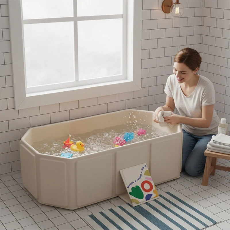 

Small, portable, folding bathtub; no need for an inflatable tub; easy to clean and store; a compact PVC bathtub，pool