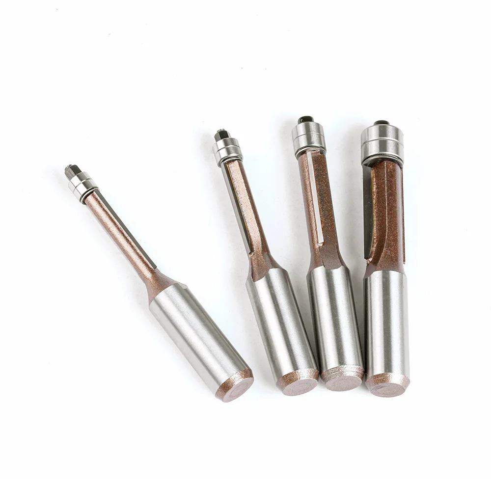 12 مللي متر 1/4in عرقوب مزدوجة تحمل فلوش تقليم بت راوتر بت المهنية النجارة قاطعة المطحنة ل الخشب بت مطحنة الوجه #6