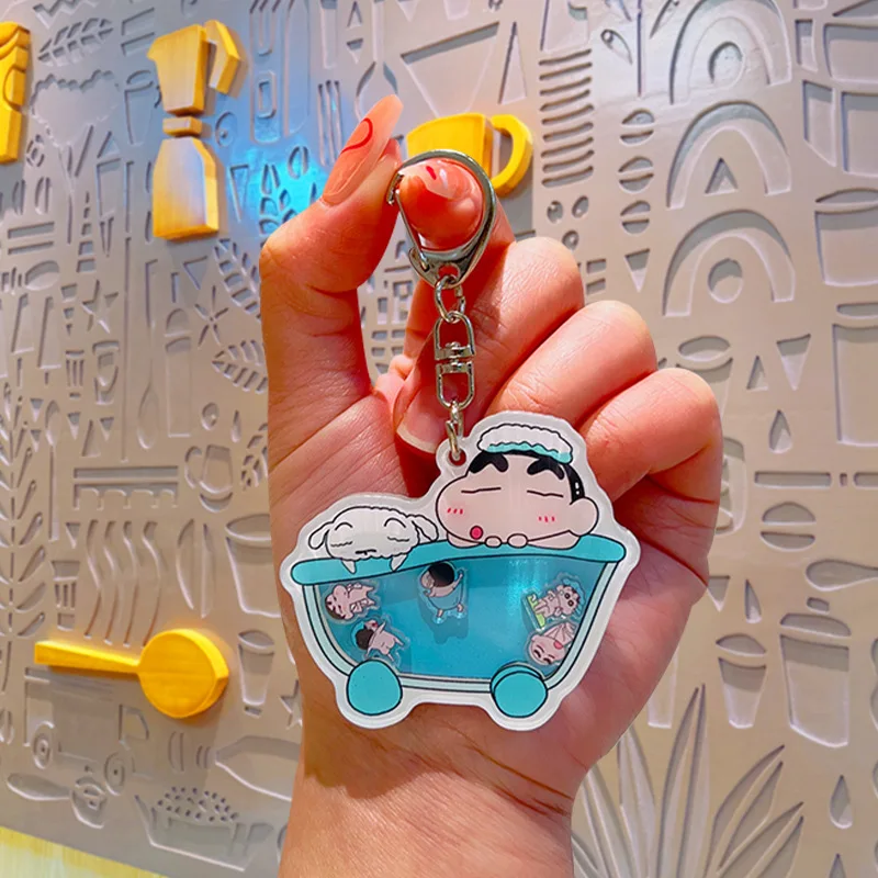 2024 Kawaii Schattige Krijt Shin-Chan Hanger Sleutelhanger Accessoires Cartoon Anime Verjaardagscadeaus Vriendin Cadeaus Speelgoed Voor Meisjes