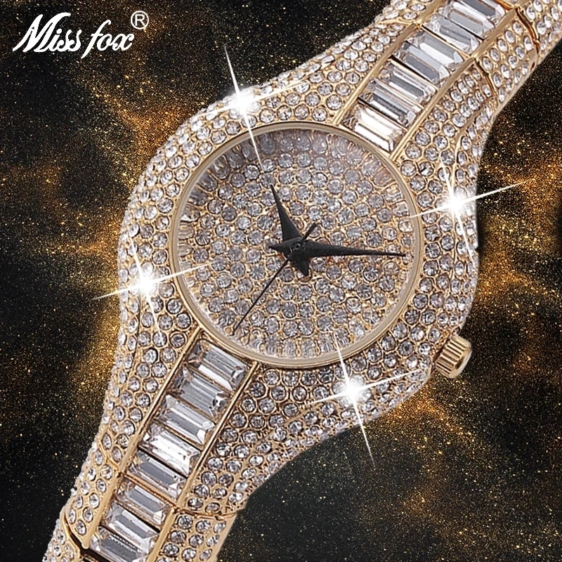 Missfox 30mm pequenas mulheres relógio à prova de choque à prova dshockproof água de luxo senhoras ar metal pulseiras strass bu barato chinês