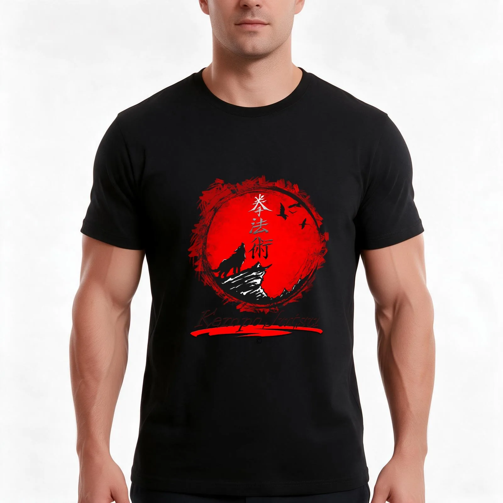 Kempo Jutsu T-Shirt, Summer Casual Cotton Tee, Oversized Streetwear Tops, Vintage Graphic Print, Loose Fit Short Sleeve