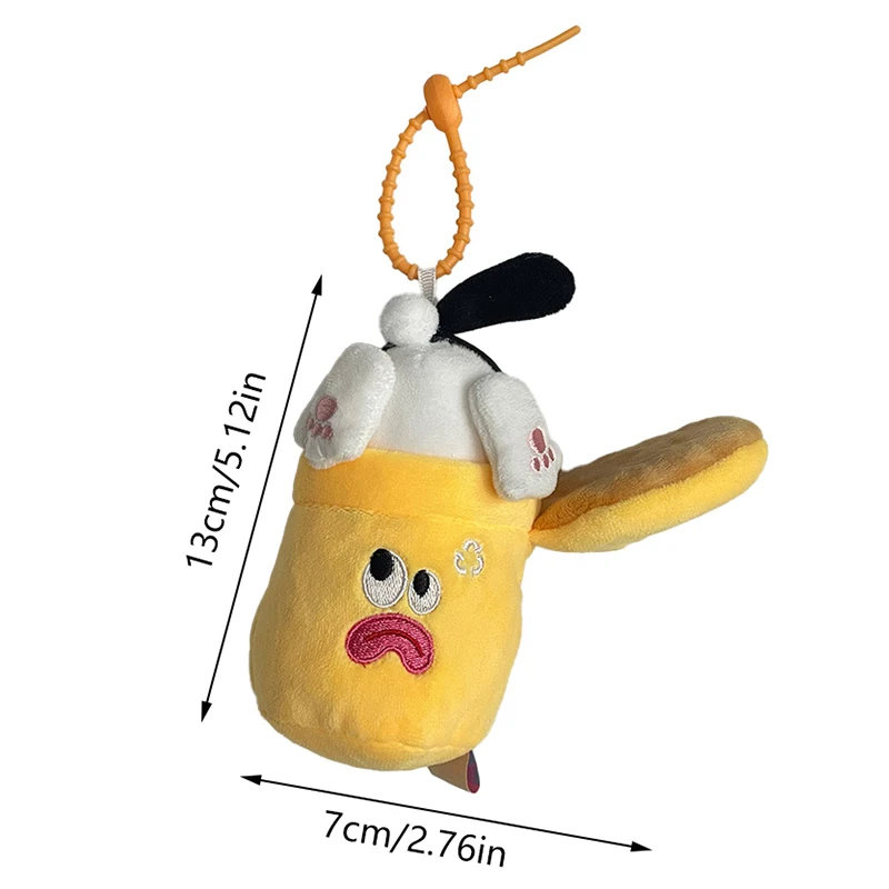 الإبداعية القط في سلة المهملات أفخم دمية قلادة لطيف الكرتون مضحك محشوة المفاتيح القط ألعاب من نسيج مخملي حقيبة جميلة قلادة هدية