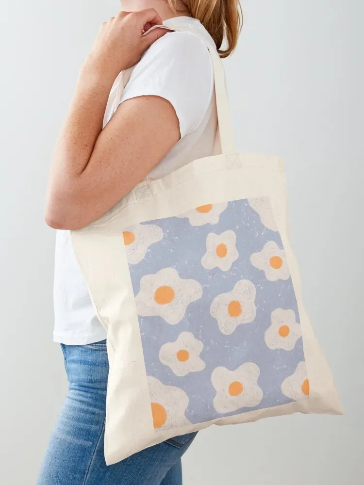 

Sunny Side Up Egg Crayon Drawing Tote Bag reusable shopping bags Canvas bag for women Big bag women canvas tote bags