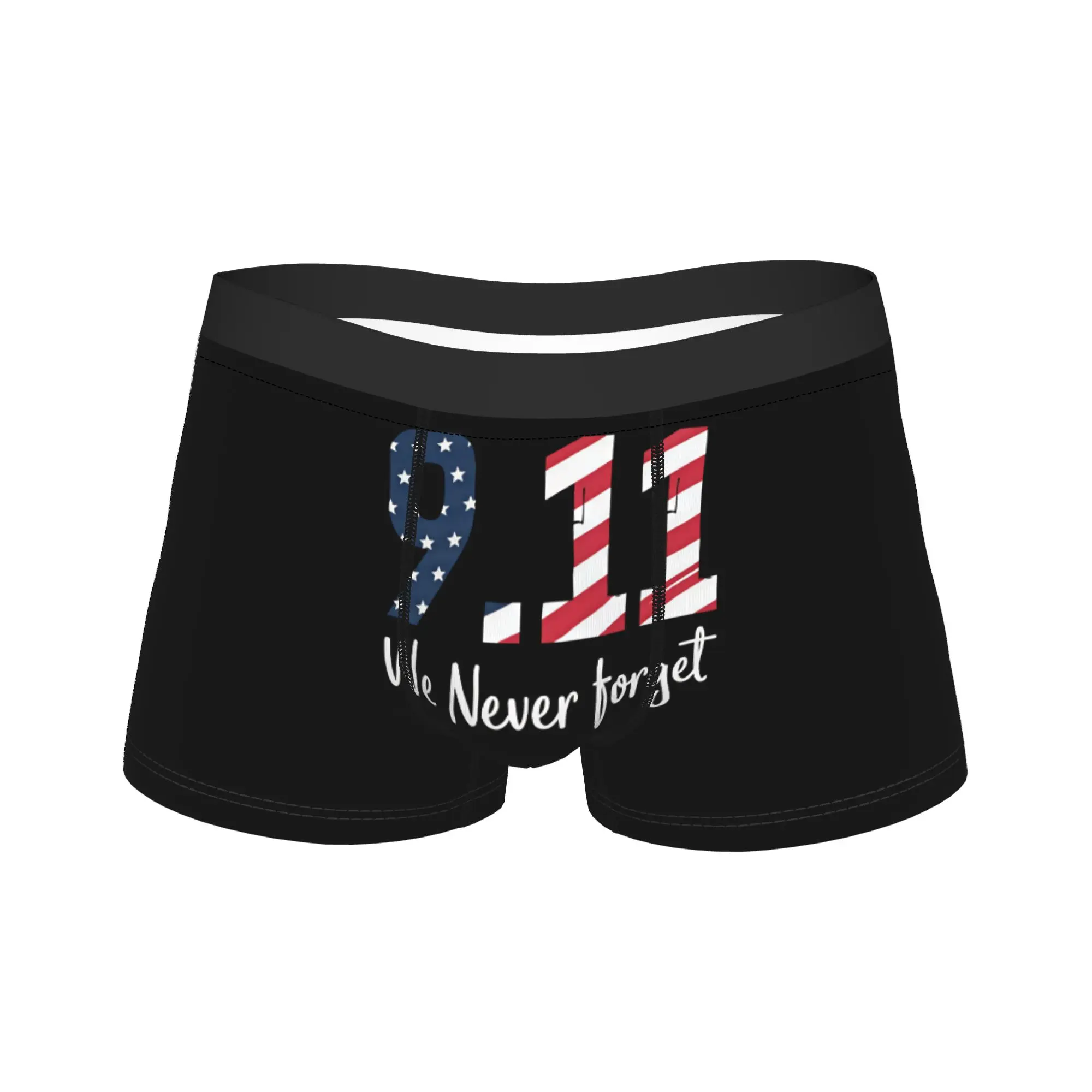 Flag Pattern Number 911 Never Forget Shorts Briefs  Underwear Hot Sale Man Elastic Boxer Shorts Printed Oversize Panties