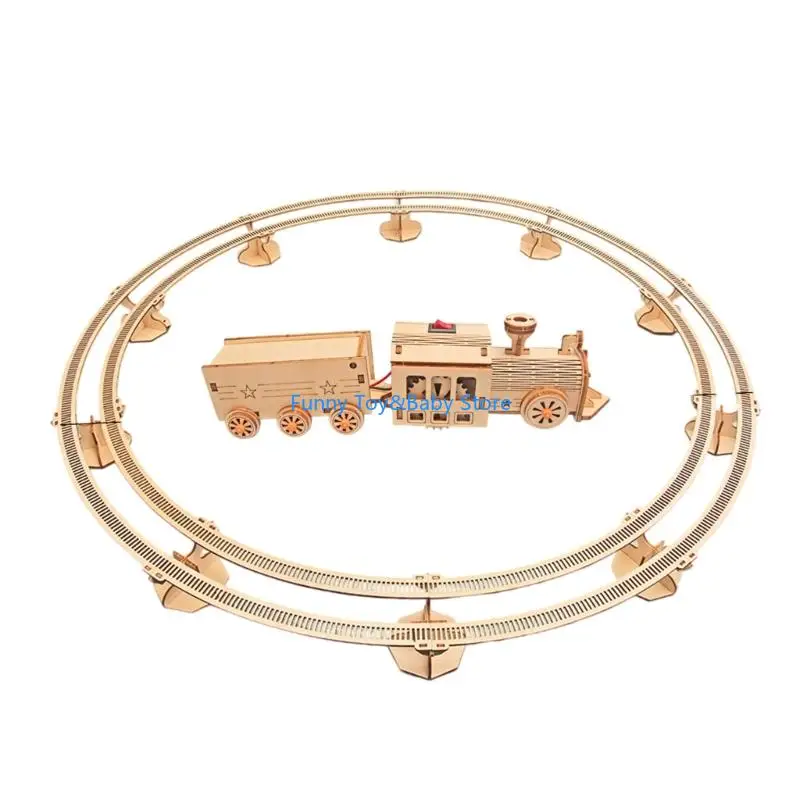 

Деревянный научный игрушечный поезд, набор для сборки треков для детей, чтобы изучить принципы физики и повысить творческие C90B