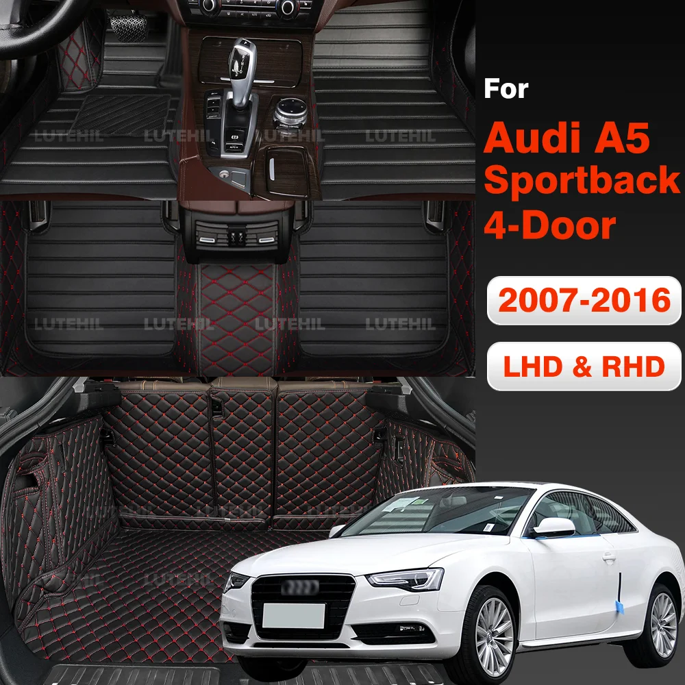 

Для Audi A5 Sportback (4 двери) 2007-2016: 3D-коврики для пола автомобиля, коврик в багажник, накладки на пол, автоковрики, аксессуары для салона