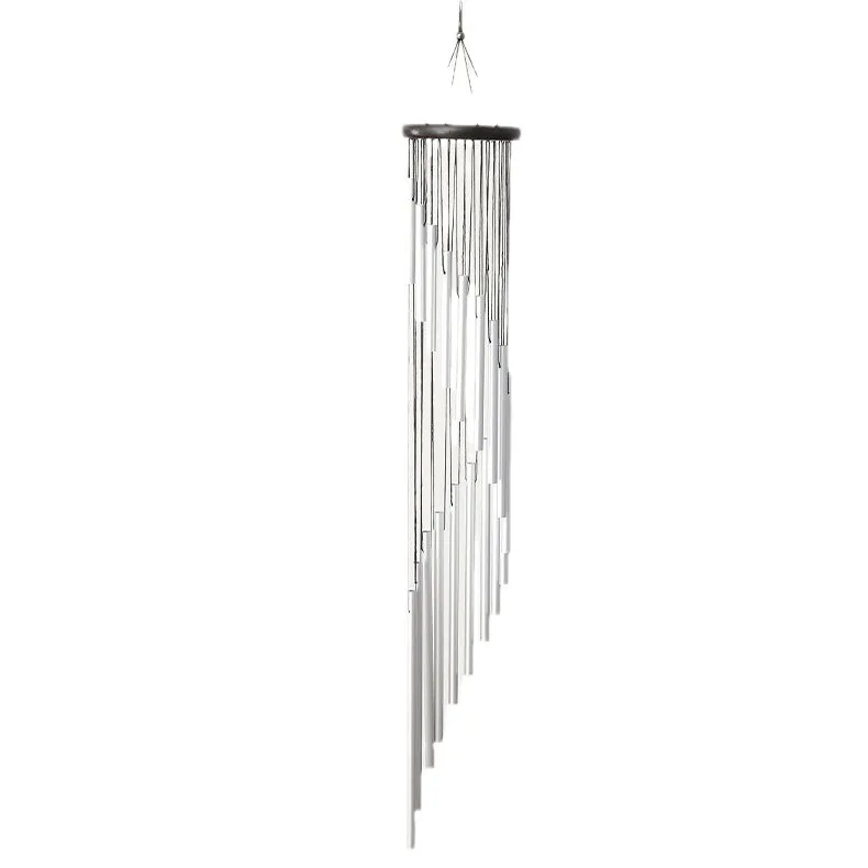 Pine wood rotating 18 tube wind chime pendant home metal aluminum ornament holiday gift ethnic style