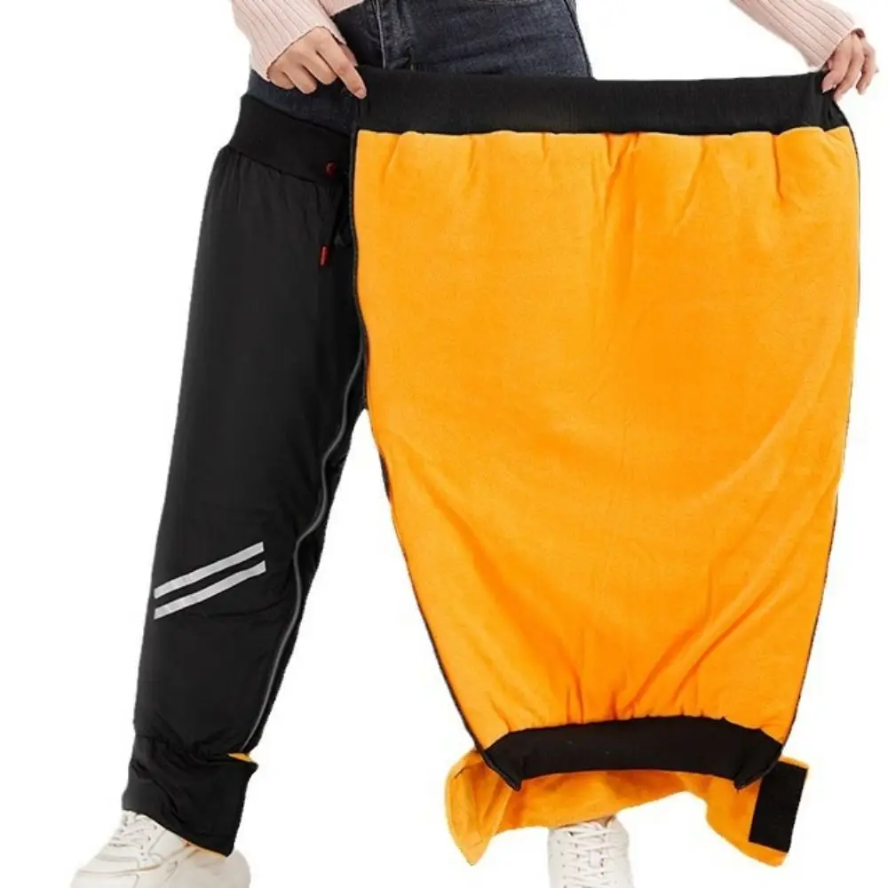 Cold-Proof Zipper Thermal Kneecap Fleece-lined Reflective Warm Legs Sleeves Thickened Lengthen Motorcycle Leg Warmer Outdoor