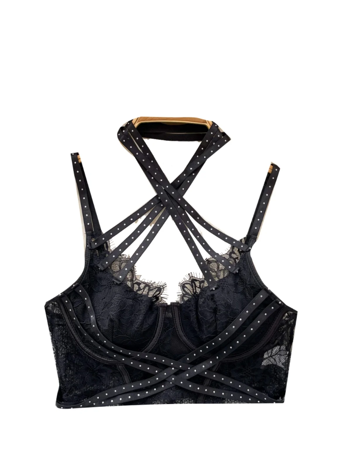 Sexy Lace Me Diamond Cross Strap ter Weste Damen Ins Spicy Slim Fit Base Irt Commute Sle Regelmäßige Länge Oberbekleidung