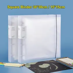 Square Binder 30cm*30cm Photocard Binder Sleeves HD Transparent Square Folder For Drawings 15cm*15cm Kids Card Binder