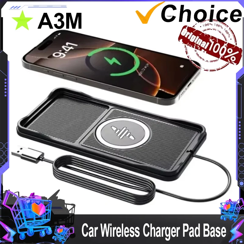 

Беспроводное зарядное устройство для автомобиля, быстрая зарядная станция с USB-кабелем для iPhone 17 16 15 14 13 Pro Max, Samsung, Xiaomi, Airpods Pro 2, LG