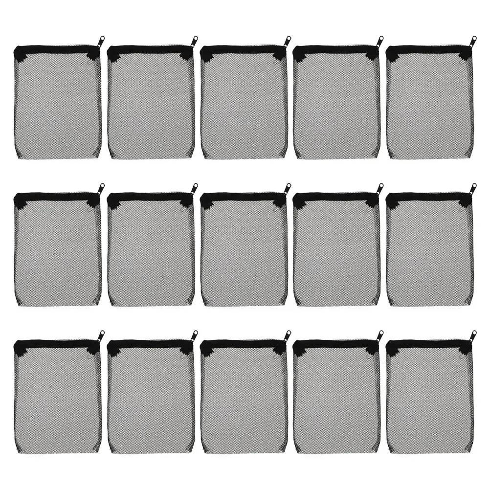 

15Pcs Fish Tank Filter Media Bags Black Mesh Bags with Zipper for Aquarium Filtration Reusable Fine Mesh Pouch for Zeolite