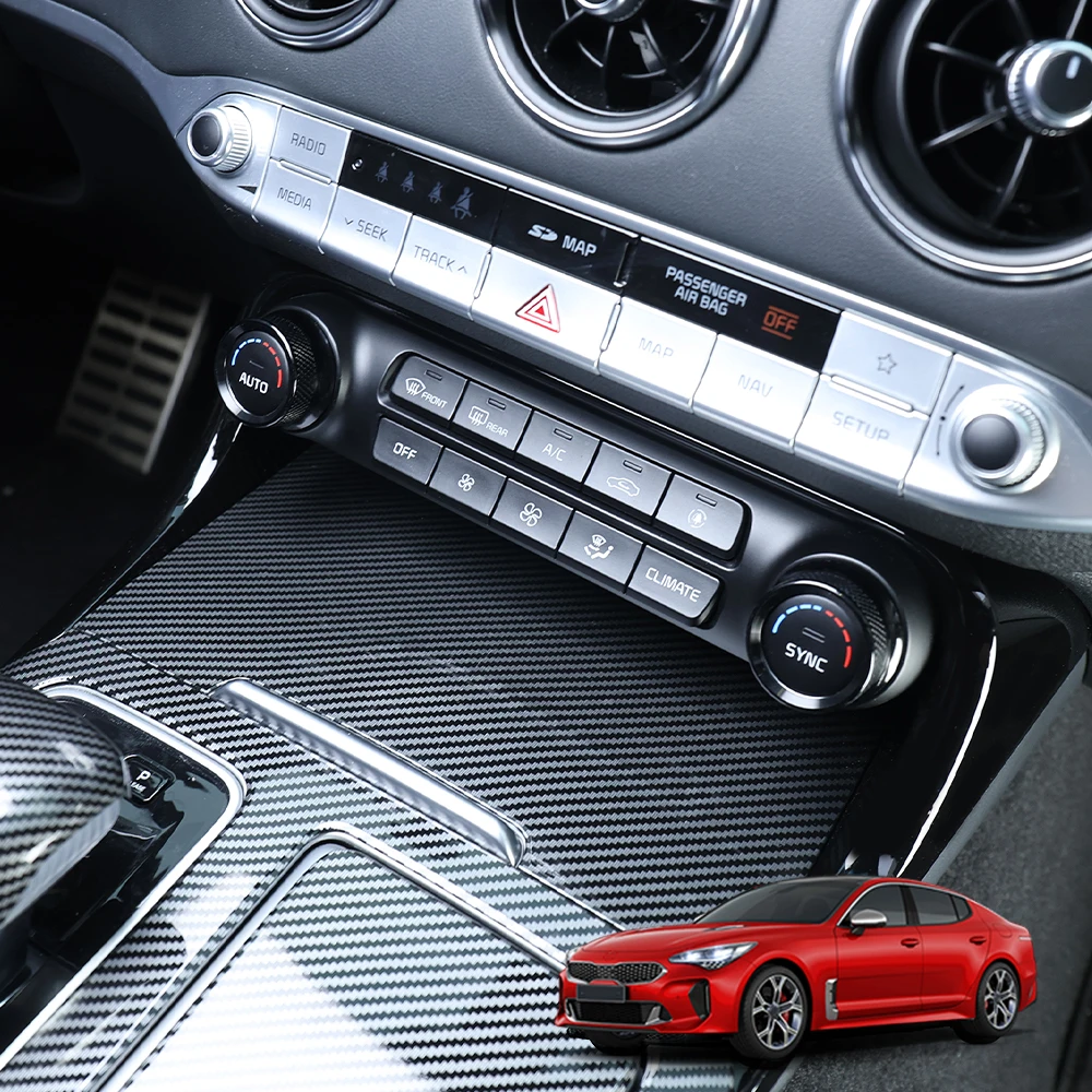 Passend für Kia Stinger 2018-2023 LHD/RHD Aluminiumlegierung Klimaanlagen-Lautstärkeregler Ringabdeckung Dekorationszubehör.
