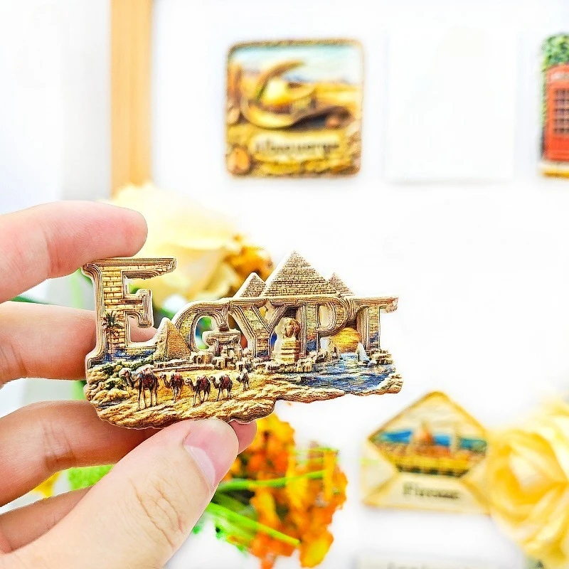 مغناطيس ثلاجة قافلة الهرم المصري - تذكار صحراوي ثلاثي الأبعاد ديكور الحضارة القديمة هدية فريدة من نوعها من النيل #3