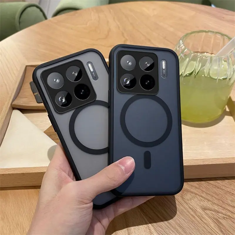 حافظة لهاتف Xiaomi 15T 14T Pro جديدة فاخرة شفافة مغناطيسية متجمدة مضادة للسقوط لهاتف Xiaomi15T Pro ممتص للصدمات Funda