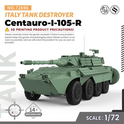 SSMODEL SS72696 1/72 25mm Military Model Kit Italy Centauro-I-105-R Tank Destroyer