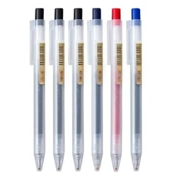 MUJIS-Stylo à bille gel Kawaii, 0.5mm, encre noire, rouge, bleue, pour document, bureau, école, mignon, quotidien, papeterie, 5/3 pièces/ensemble