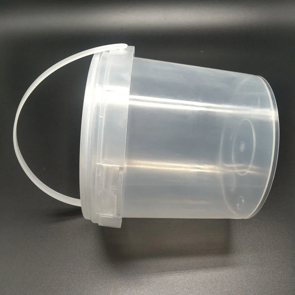 

Ice Cream Storage Tank 2L Clear Bucket with Lid Food Grade PP Home Use Hand Bucket Storage Container Transparent Easy Carrying