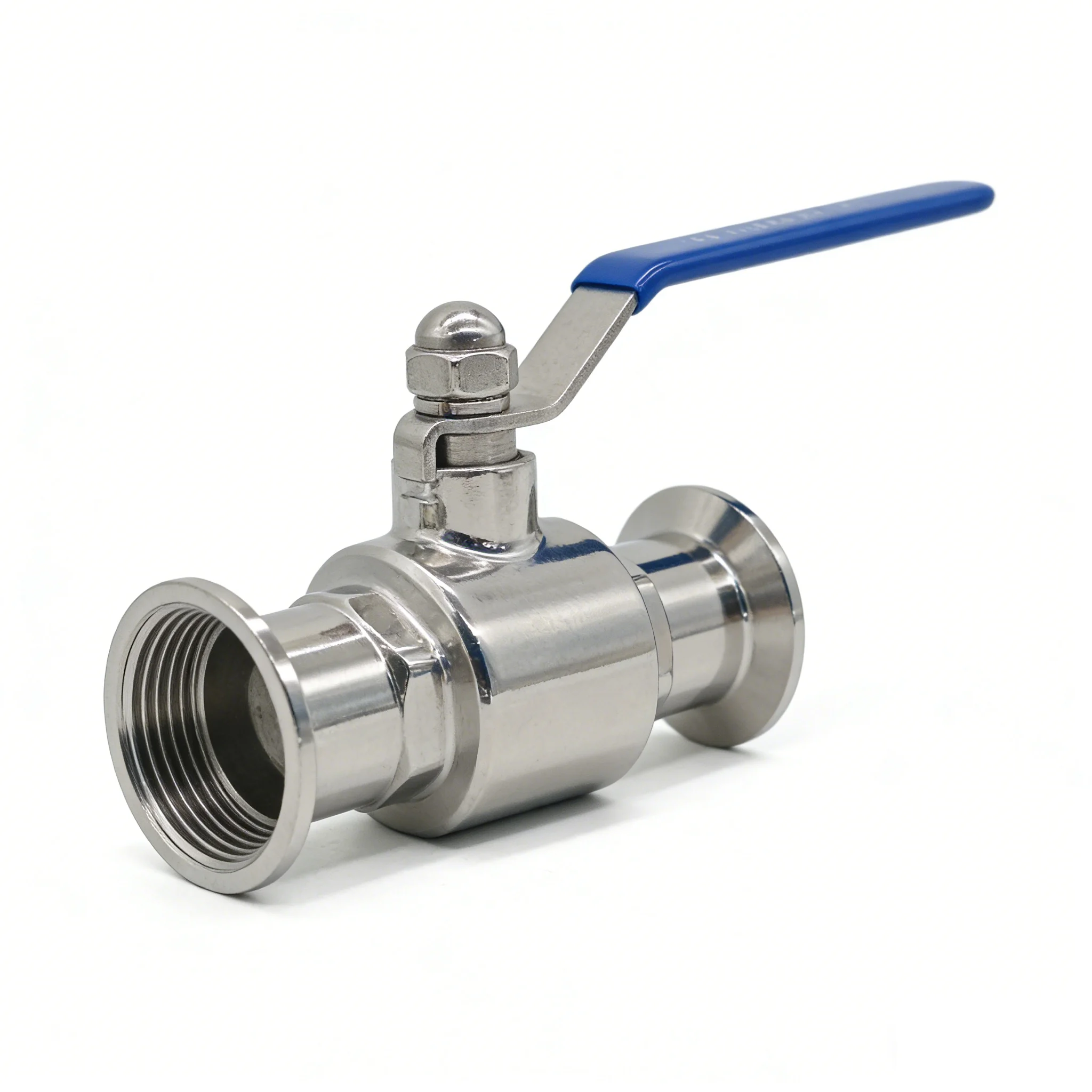 304 Stainless Steel Quick-Install Ball Valve, 316L Sanitary Food Grade DN25 Clamp & Chuck Type Straight-Through Ball Valve