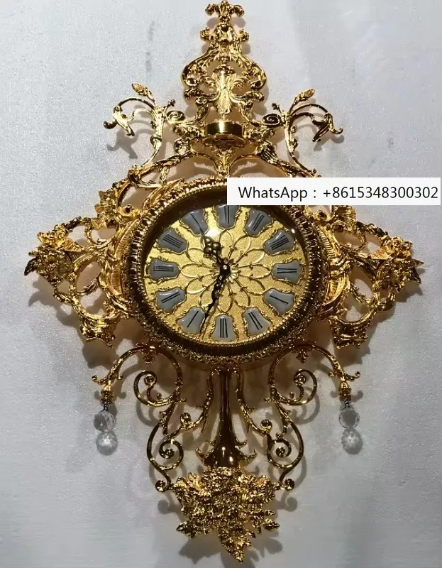 Brass Wall Clock Luxury Wall Clock Home Decoration Antique Style