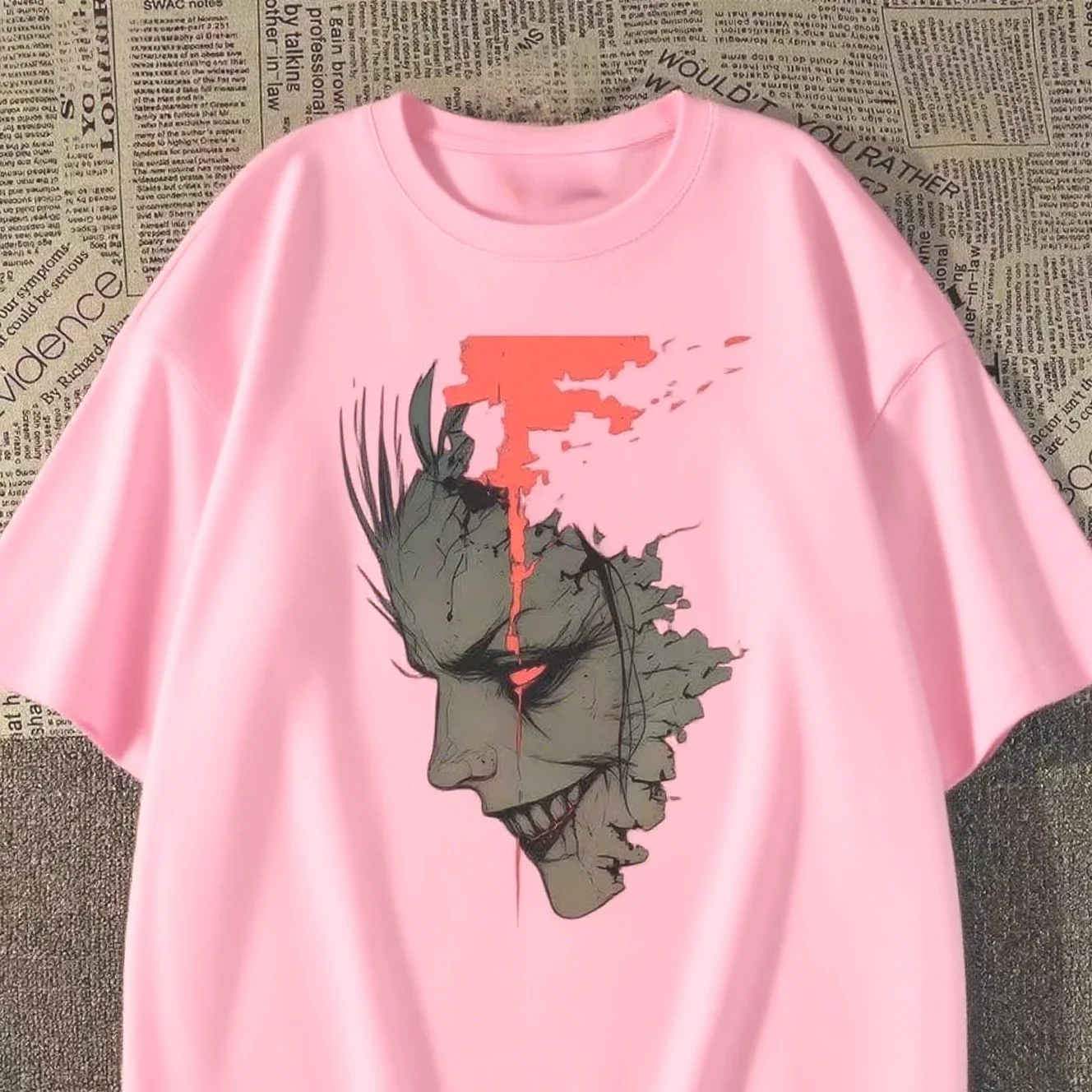 

Осень-зима 2025: высококачественные темные ретро-модные брендовые футболки с короткими рукавами и принтом персонажей, удобная футболка большого размера